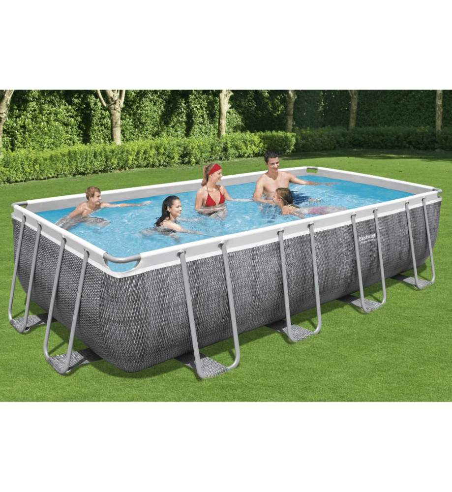 Bestway Ensemble de piscine Power Steel Rectangulaire 549x274x122 cm