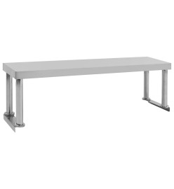 Table de travail de cuisine avec étagère 120x60x120 cm Inox