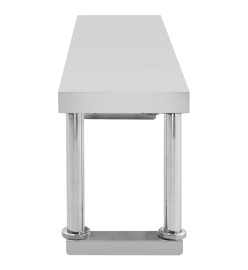 Table de travail de cuisine avec étagère 120x60x120 cm Inox