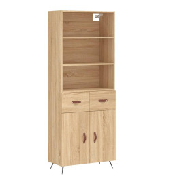 Buffet haut Chêne sonoma 69,5x34x180 cm Bois d'ingénierie