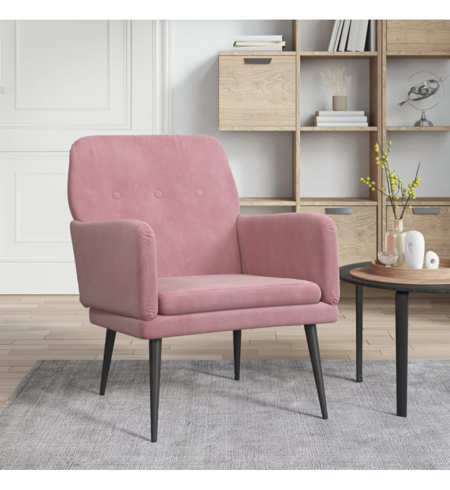 Fauteuil Rose 62x79x79 cm Velours