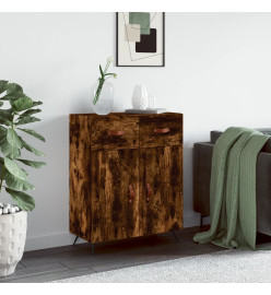 Buffet chêne fumé 69,5x34x90 cm bois d'ingénierie