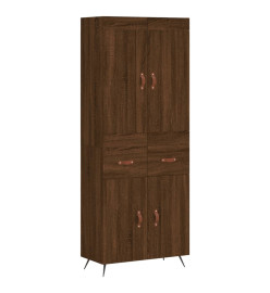 Buffet haut Chêne marron 69,5x34x180 cm Bois d'ingénierie