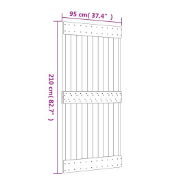 Porte coulissante et kit de quincaillerie 95x210 cm pin massif