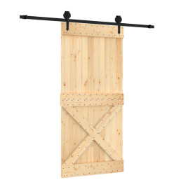 Porte coulissante et kit de quincaillerie 95x210 cm pin massif