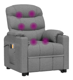 Fauteuil de massage inclinable Gris clair Tissu