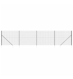 Clôture en treillis métallique et ancrage anthracite 1,4x10 m