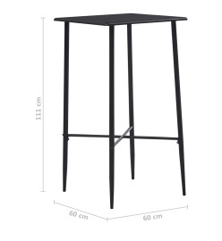 Table de bar Noir 60x60x111 cm MDF