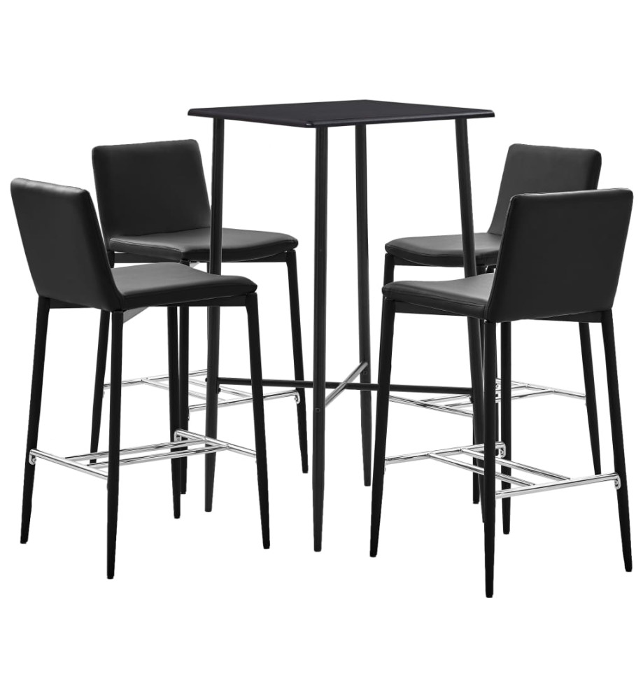 Ensemble de bar 5 pcs Similicuir Noir