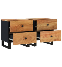 Tables de chevet 2 pcs 40x33x46 cm Bois d'acacia massif