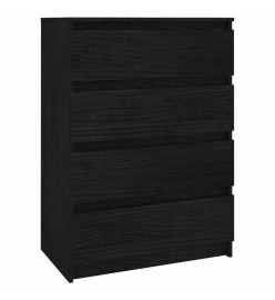 Armoires latérales 3 pcs Noir Bois de pin massif