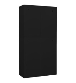 Armoire de bureau Noir 90x40x180 cm Acier