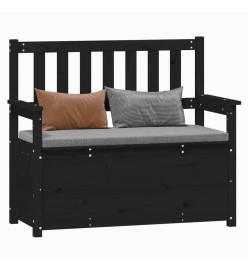 Banc Noir 112,5x51,5x96,5 cm Bois de pin massif