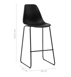 Chaises de bar lot de 4 noir plastique