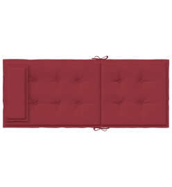 Coussins de chaise à dossier haut lot de 4 rouge bordeaux