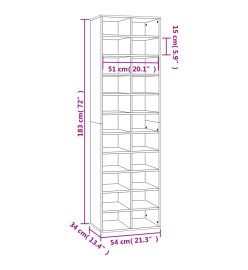 Meuble à chaussures Chêne marron 54x34x183 cm Bois d'ingénierie