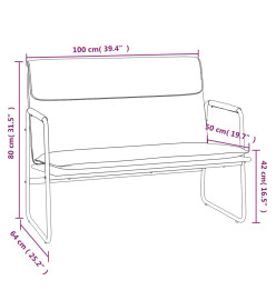 Banc Crème 100x64x80 cm Tissu