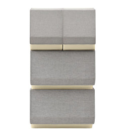 Boîtes de rangement empilables 4 pcs Tissu Gris et crème