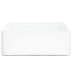 Lavabo blanc 37x37x13 cm céramique carré