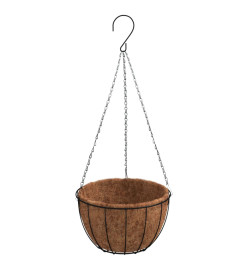 Jardinières suspendues 4 pcs avec doublure coco Noir Ø 40x63 cm