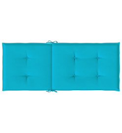 Coussins de chaise à dossier haut 2 pcs turquoise tissu