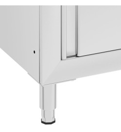 Table de travail commerciale avec armoire 60x60x96 cm Inox