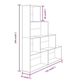 Armoire à livres Sonoma gris 155x24x160 cm