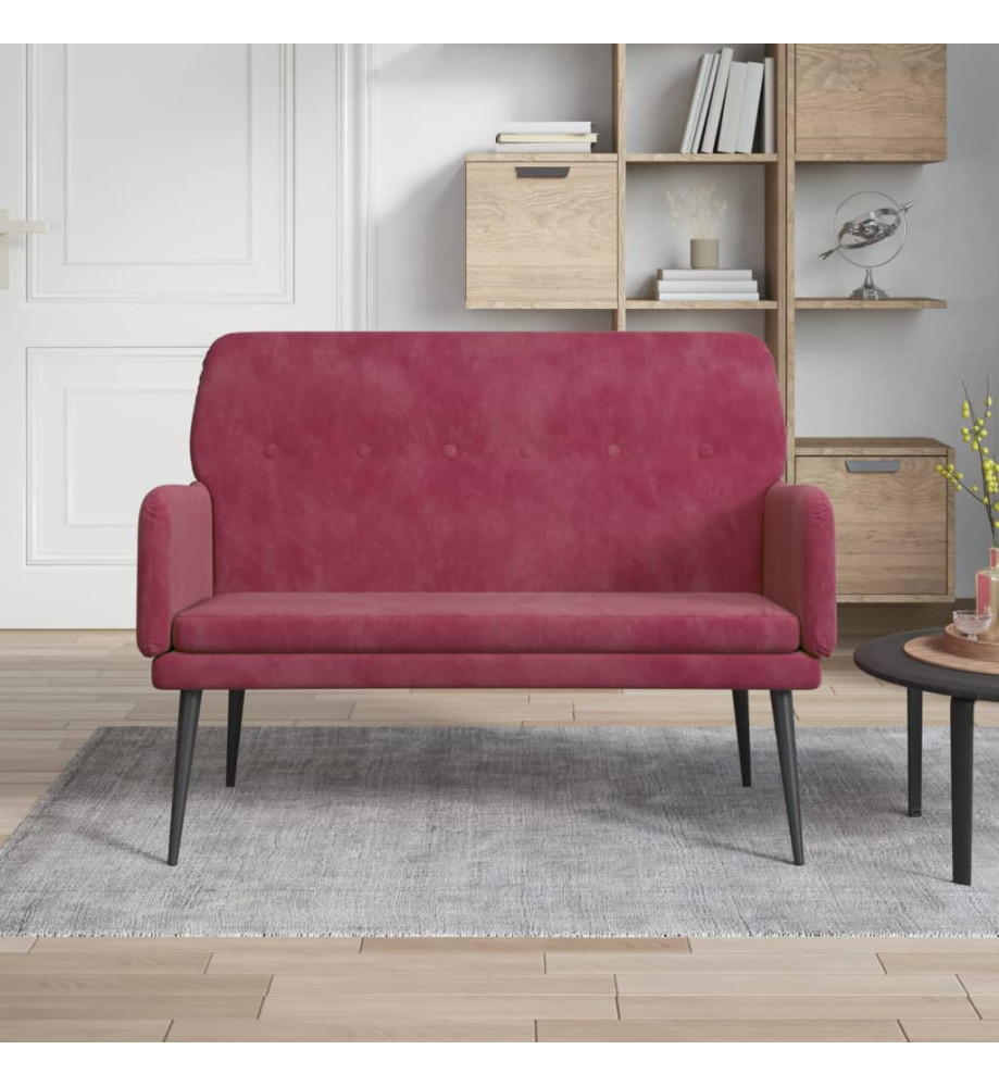 Banc Rouge bordeaux 108x79x79 cm Velours