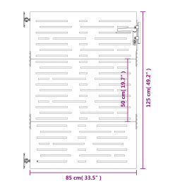 Portail de jardin 85x125 cm acier corten conception de carré