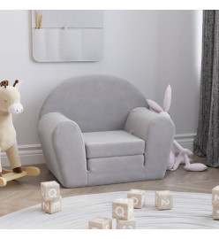 Canapé-lit pour enfants Gris clair Peluche douce