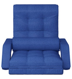 Chaise pliable de sol avec fonction de lit Bleu Tissu