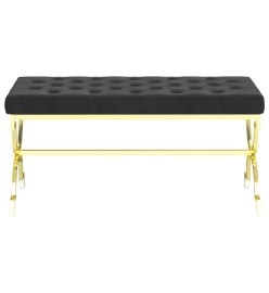 Banc 99 cm Noir Velours et acier inoxydable