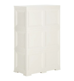 Armoire plastique 79x43x125 cm design de bois blanc angora