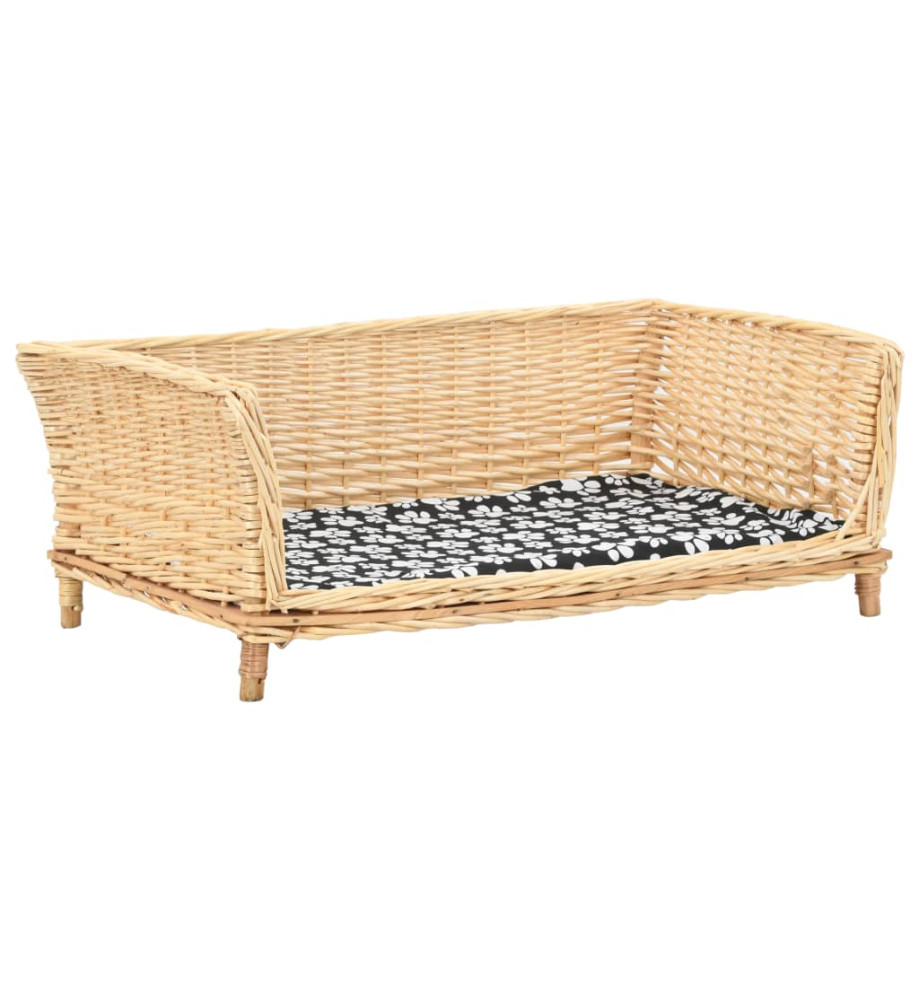 Panier pour chiens avec coussin 90x54x35 cm Saule naturel