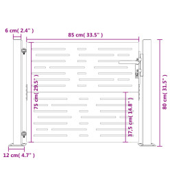 Portail de jardin 105x80 cm acier corten conception de carré
