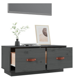 Meuble TV Gris 80x34x35 cm Bois de pin massif