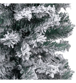 Sapin de Noël artificiel mince flocon de neige vert 120 cm PVC