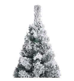 Arbre de Noël mince avec LED et boules Vert 120 cm