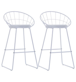 Chaises de bar lot de 2 blanc similicuir