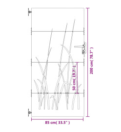 Portail de jardin 85x200 cm acier corten conception d'herbe