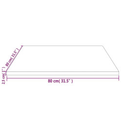 Dessus de table blanc 80x80x2,5 cm bois de pin massif