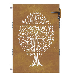 Portail de jardin 85x125 cm acier corten conception de l'arbre