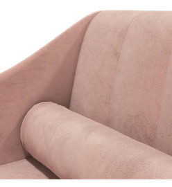 Chaise longue avec traversin rose velours