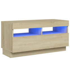 Meuble TV avec lumières LED chêne sonoma 80x35x40 cm