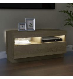 Meuble TV avec lumières LED chêne sonoma 80x35x40 cm