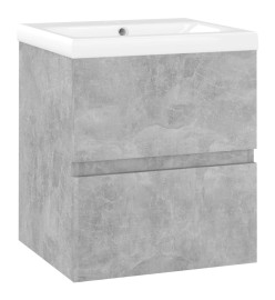 Armoire d'évier avec lavabo intégré Gris béton Aggloméré