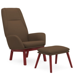 Chaise de relaxation avec repose-pied Marron Tissu