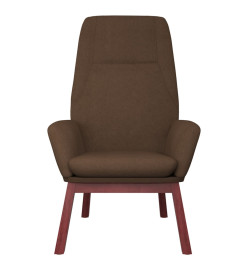 Chaise de relaxation avec repose-pied Marron Tissu