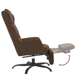 Chaise de relaxation avec repose-pied Marron Tissu microfibre