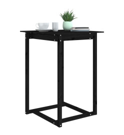 Table de bar Noir 80x80x110 cm Bois massif de pin